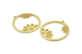 Brass Daisy Charm, Raw Brass Daisy Charms With 1 Loop, Pendants, Earrings (36x34x1.5mm) N1349