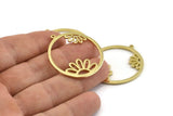 Brass Daisy Charm, Raw Brass Daisy Charms With 1 Loop, Pendants, Earrings (36x34x1.5mm) N1349