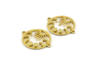 Moon Phases Charm, Raw Brass Crescent Charms With 2 Loops, Connectors, Bracelet Parts (22mm) N1356
