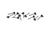 Black Ball Earring, 24 Oxidized Black Ball Stud Earrings - Pad With 3mm Hole Hook BS 1798