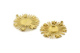 Brass Sun Charm, Raw Brass Sun And Star With 1 Loop, Pendants - Pad Size 8mm (31x29mm) N1350