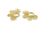 Brass Sun Charm, Raw Brass Sun Charms, Pendants, Earrings, Findings  (33x20mm) N0782