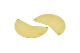Brass Moon Charm, 6 Raw Brass Moon Charms With 2 Holes, Blanks (38x18x0.80mm) M391