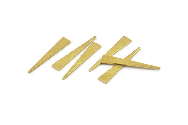 Brass Triangle Blank, 50 Hammered Raw Brass Tiny Triangle Stamping Blanks, Findings (26x4.5x0.80mm) M390