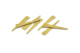 Brass Triangle Blank, 50 Hammered Raw Brass Tiny Triangle Stamping Blanks, Findings (26x4.5x0.80mm) M390