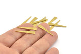 Brass Triangle Blank, 50 Hammered Raw Brass Tiny Triangle Stamping Blanks, Findings (26x4.5x0.80mm) M390