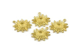 Brass Sun Charm, Raw Brass Sunshine Charm Earrings With 1 Loop, Findings, Pendants (25mm) N0809
