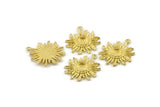 Brass Sun Charm, Raw Brass Sunshine Charm Earrings With 1 Loop, Findings, Pendants (25mm) N0809