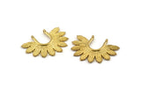 Brass Leaf Charm, Raw Brass Leaf Charm Pendants With 2 Loops Earrings, Findings (33x25mm) N0820