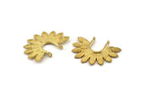 Brass Leaf Charm, Raw Brass Leaf Charm Pendants With 2 Loops Earrings, Findings (33x25mm) N0820