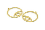 Brass Eye Charm, Raw Brass Eye Pendants With 1 Loop, Findings (37x34x1.5mm) N1344