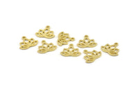 Lotus Flower Charm, Raw Brass Lotus Flower Charms, With 1 Loop, Earrings, Findings (14x16mm) N0869