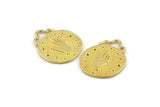 Round Hand Pendant, Raw Brass Round Hand Charm Pendants, Earrings, Findings (28x23mm) N0877
