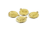 Brass Leaf Charm, Raw Brass Leaf Charm Earrings With 1 Loop, Pendants, Findings (16x18mm) N0887