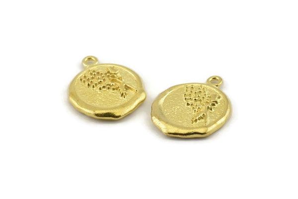 Brass Tree Charm, Raw Brass Tree Charm Earrings With 1 Loop, Pendants, Findings (16x18mm) N0886