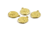 Brass Flower Charm, Raw Brass Flower Charm Earrings With 1 Loop, Pendants, Findings (15x16mm) N0883