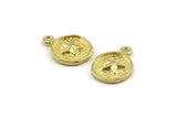Brass Star Charm, Raw Brass Star Charm Earrings With 1 Loop, Pendants, Findings (13mm) N0882