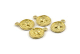 Brass Star Charm, Raw Brass Star Charm Earrings With 1 Loop, Pendants, Findings (13mm) N0882