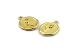 Brass Rose Charm, Raw Brass Flower Charm Earrings With 1 Loop, Pendants, Findings (15x16mm) N0884