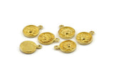 Brass Flower Charm, Raw Brass Flower Charm Earrings With 1 Loop, Pendants, Findings (13mm) N0881