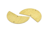 Brass Moon Charm, 6 Textured Raw Brass Moon Charms With 2 Holes, Blanks (38x18x0.80mm) M373