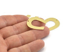 U Shaped Charm, 12 Raw Brass U Shaped Charms With 1 Hole, Blanks (25x22x0.80mm) M442