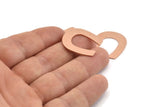 Copper U Shaped Blank, 10 Raw Copper U Shaped Stamping Blanks, Findings (25x22x0.80mm) M445