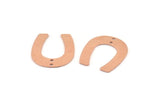U Shaped Charm, 10 Raw Copper U Shaped Charms With 2 Holes, Blanks (25x22x0.80mm) M447