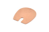 U Shaped Charm, 6 Raw Copper U Shaped Charms With 1 Hole, Blanks (25x22x0.80mm) M459