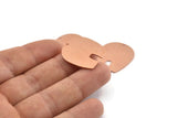 U Shaped Charm, 6 Raw Copper U Shaped Charms With 1 Hole, Blanks (25x22x0.80mm) M459