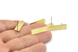 Stud Earring - 8 Raw Brass Stud Earrings With 1 Hole (23x6x0.80mm) M951 A1550