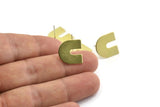 Stud Earring, 8  Raw Brass U Shaped Stud Earrings (15x0.80mm) M161 A1561