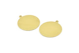 Brass Round Charm, 8 Raw Brass Round Charms With 1 Loop, Blanks (25x28x0.80mm) M462