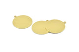 Brass Round Charm, 8 Raw Brass Round Charms With 1 Loop, Blanks (25x28x0.80mm) M462