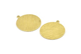 Brass Round Charm, 6 Textured Raw Brass Round Charms With 1 Loop, Blanks (25x28x0.80mm) M461