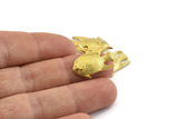 Brass Fish Charm, Raw Brass Fish Charm Earrings With 1 Loop, Pendants, Findings (24x17mm) N0891