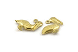 Brass Pelican Charm, Raw Brass Pelican Charm Earrings With 1 Loop, Pendants, Findings (20mm) N0897