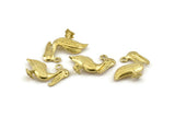 Brass Pelican Charm, Raw Brass Pelican Charm Earrings With 1 Loop, Pendants, Findings (20mm) N0897
