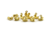 Pirinç Ördek Tılsımı, 1 Döngülü Ham Pirinç Ördek Tılsımı Küpeler, Bulgular (8 mm) N0895
