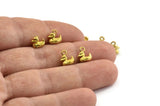 Pirinç Ördek Tılsımı, 1 Döngülü Ham Pirinç Ördek Tılsımı Küpeler, Bulgular (8 mm) N0895