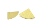Brass Triangle Earring, 6 Textured Raw Brass Fan Stud Earrings (30x19x0.80mm) M322 A1567