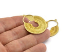 Brass Ethnic Charm, Raw Brass Ethnic Charms With 1 Loop, Earrings, Findings, Pendants (36x28mm) N0908