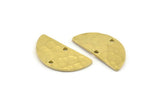 Semi Circle Charm, Hammered Raw Brass Semi Circle Charms With 2 Holes, Pendants, Findings (21.5x11x1mm) N0926