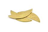 Brass Semi Circle, Hammered Raw Brass Half Moon Blanks With 2 Holes, Charms, Findings (51x16x1mm) N0920