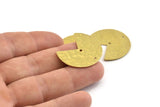Brass Geometric Charm, Hammered Raw Brass Stamping Blank Charms With 2 Holes, Pendants Findings (30x26x1mm) N0923