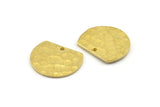 Semi Circle Charm, Hammered Raw Brass Semi Circle Charms With 1 Hole, Pendants, Findings (19x15x1mm) N0925