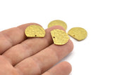 Semi Circle Charm, Hammered Raw Brass Semi Circle Charms With 1 Hole, Pendants, Findings (19x15x1mm) N0925