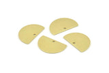 Semi Circle Charm, 12 Raw Brass Half Moon Charms With 1 Hole, Blanks, Stamping Blanks (22x14x0.80mm) M402