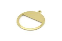 Brass Round Charm, 12 Raw Brass Round Charms With 1 Loop, Blanks (25x0.80mm) M414