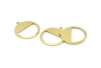 Brass Round Charm, 12 Raw Brass Round Charms With 1 Loop, Blanks (25x0.80mm) M414